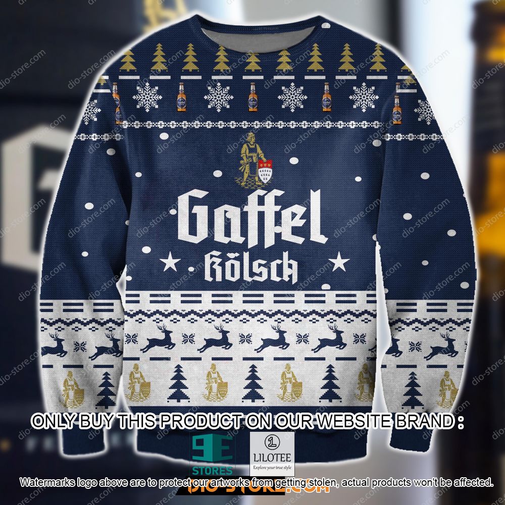 Gaffel Kolsch Beer Blue Ugly Christmas Sweater - LIMITED EDITION 11