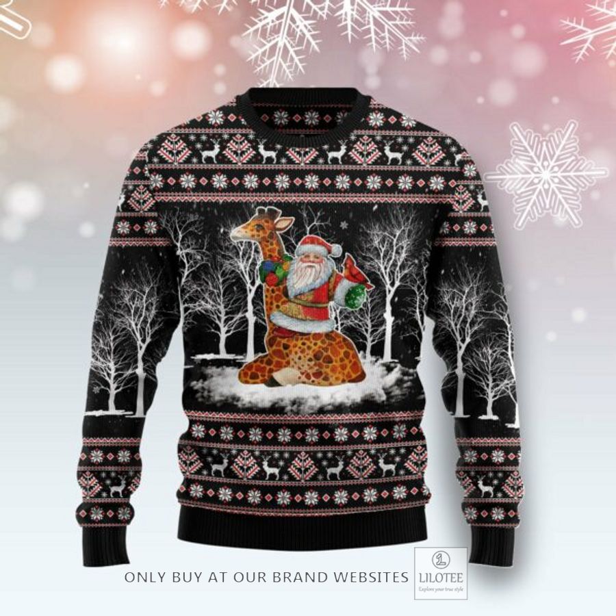 Giraffe Santa Claus Ugly Christmas Sweatshirt 6