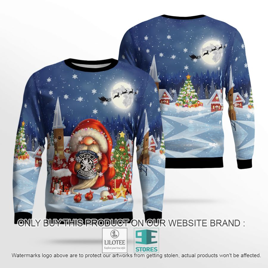 Gnomies Reedy Creek Fire and Rescue Department Emergency Medical Services Christmas Sweater - LIMITED EDITION 19