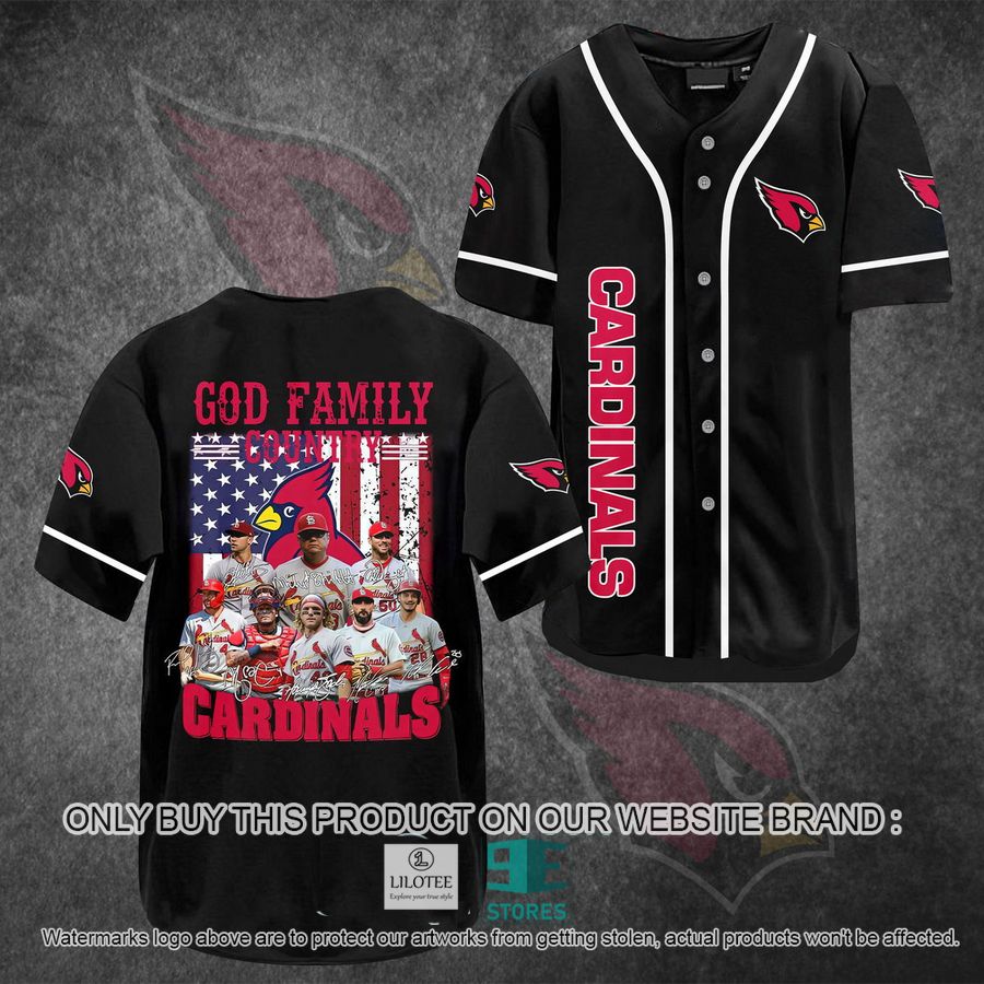 God Family Country Cardinals US Flag Baseball Jersey 7