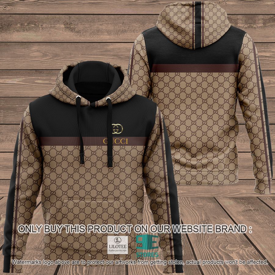 Gucci Small logo Brown 3D All Over Print Hoodie 8