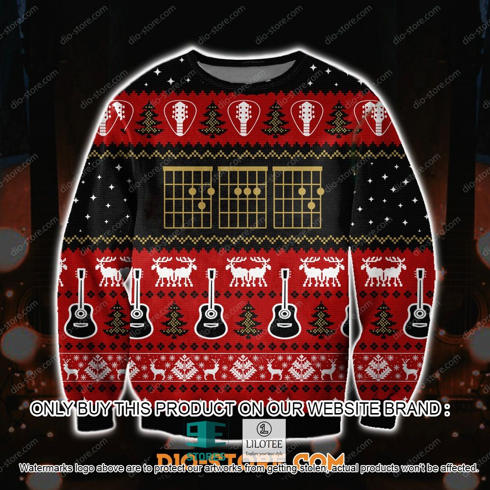 Guitar Chords Red Ugly Christmas Sweater - LIMITED EDITION 10