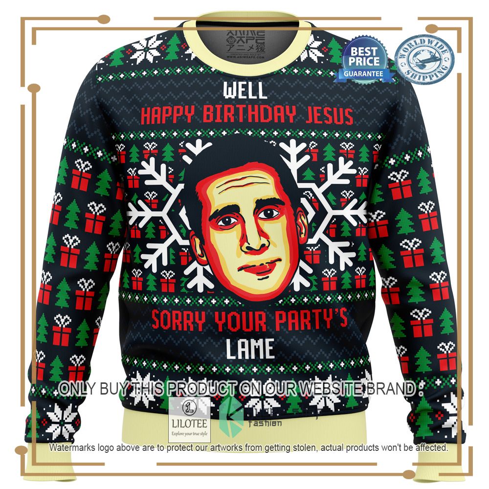 Happy Birthday Jesus Funny The Office Ugly Christmas Sweater - LIMITED EDITION 6