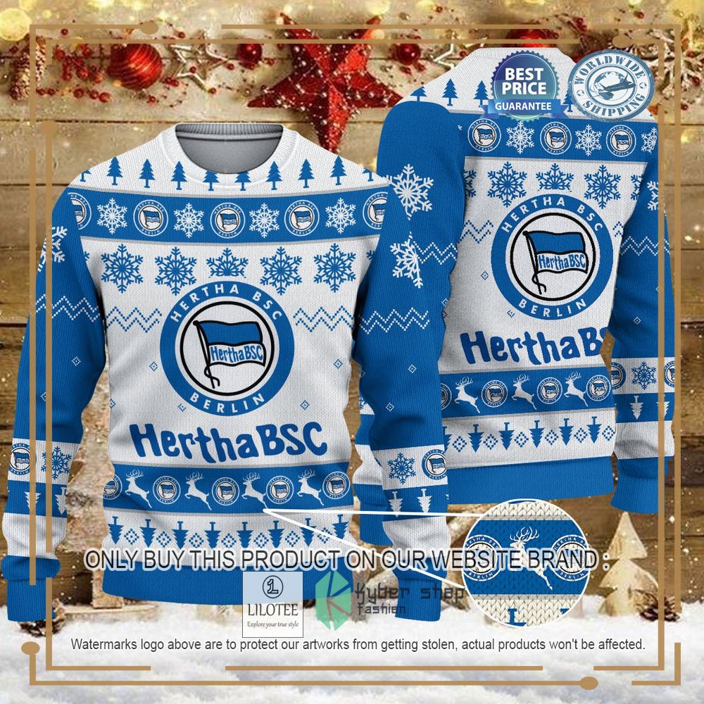 Hertha BSC white blue Ugly Christmas Sweater - LIMITED EDITION 7