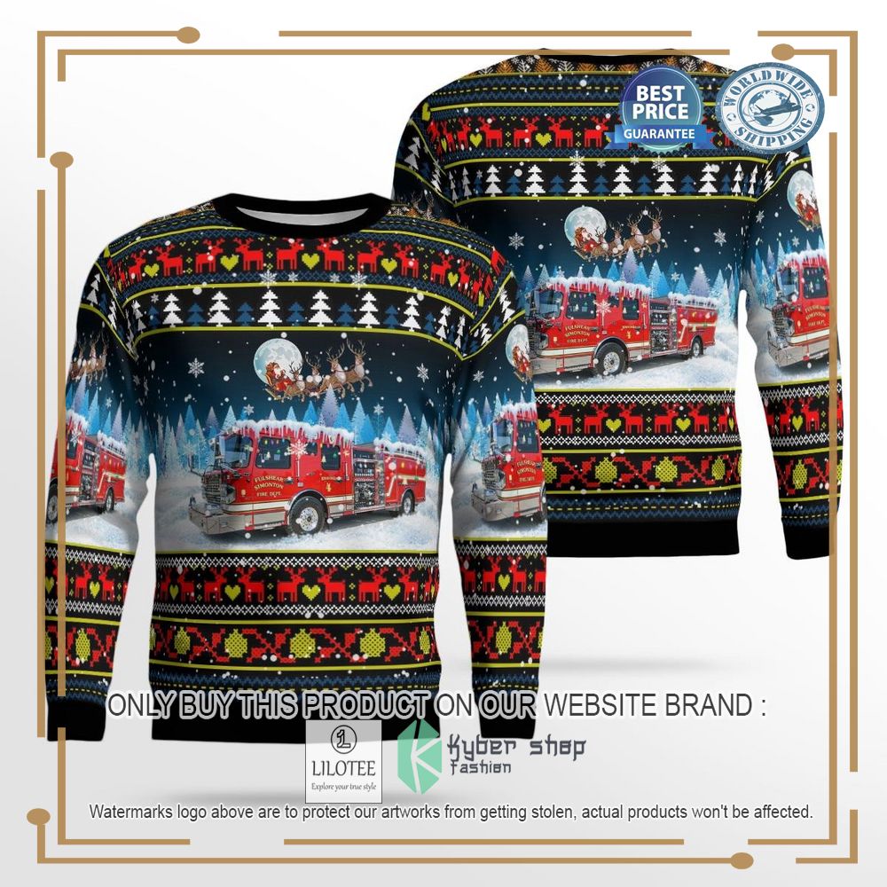 Hoffman Illinois Hoffman Fire Rescue Ugly Christmas Sweater - LIMITED EDITION 12