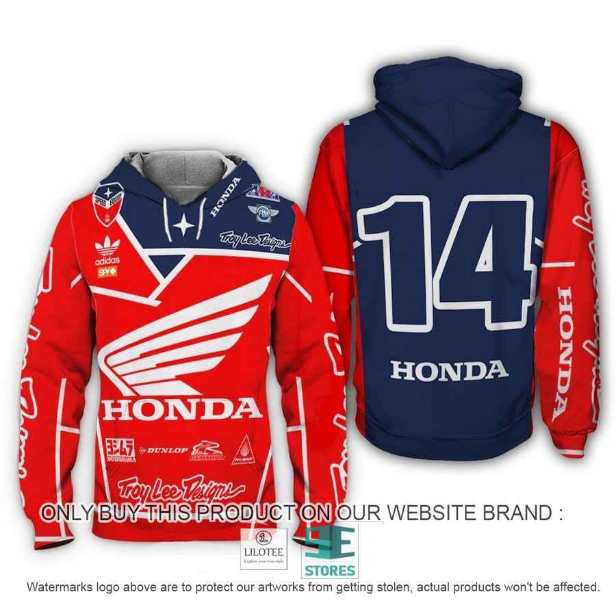Honda HRC Racing Troy Lee 14 3D Shirt Hoodie 7