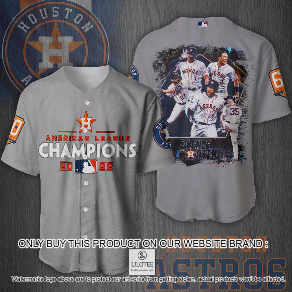 Houston Astros American League Champions 2022 Grey Baseball Jersey - LIMITED EDITION 9