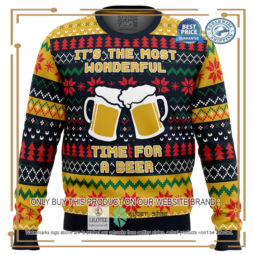 It's The Most Wonderful Time For A Beer Parody Ugly Christmas Sweater - LIMITED EDITION 7