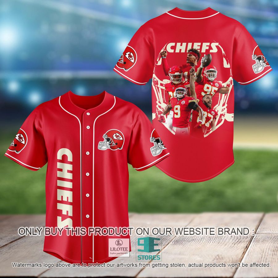Kansas City Chiefs Players Red Baseball Jersey 5