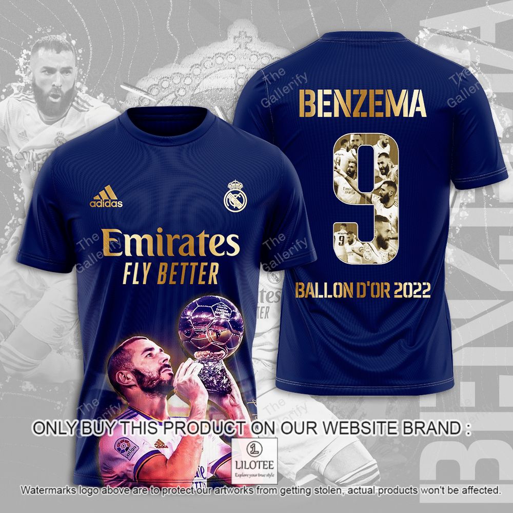 Karim Benzema 9 Ballon d'Or 2022 3D Hoodie, Shirt - LIMITED EDITION 6