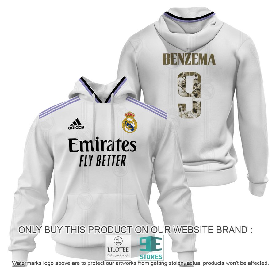 Karim Benzema 9 Real Madrid FC Adidas white Shirt, Hoodie - LIMITED EDITION 16