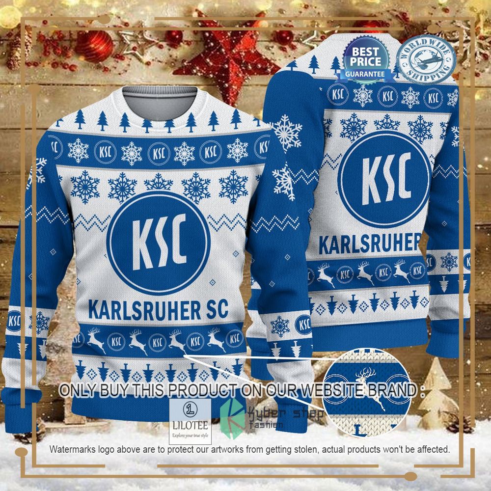 Karlsruher SC white blue Ugly Christmas Sweater - LIMITED EDITION 7