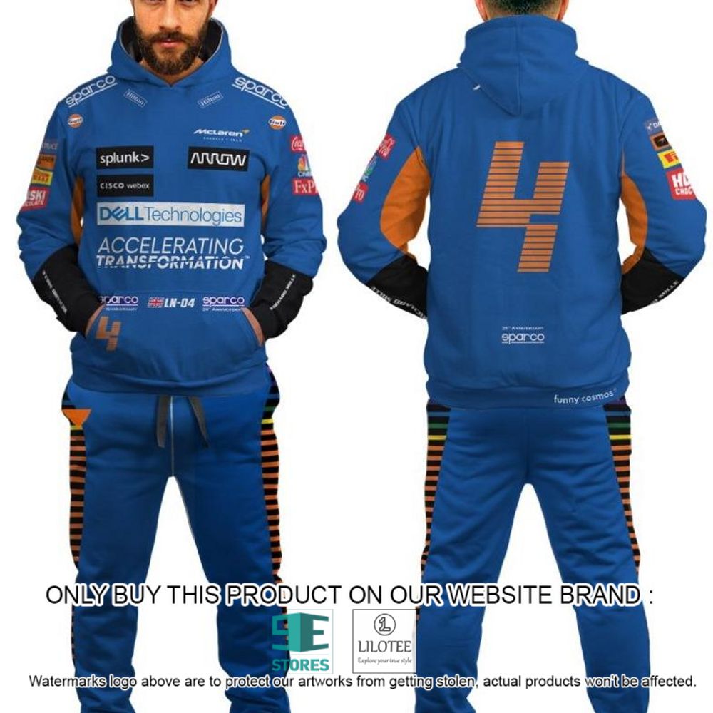 Lando Norris Racing Formula 1 2022 Dell Technologies 3D Hoodie, Pant - LIMITED EDITION 4