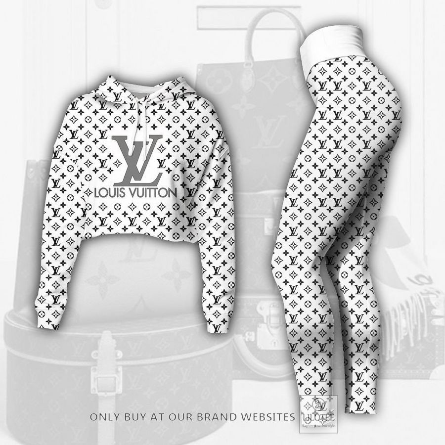 Louis Vuitton White Crop Hoodie vs Legging 3