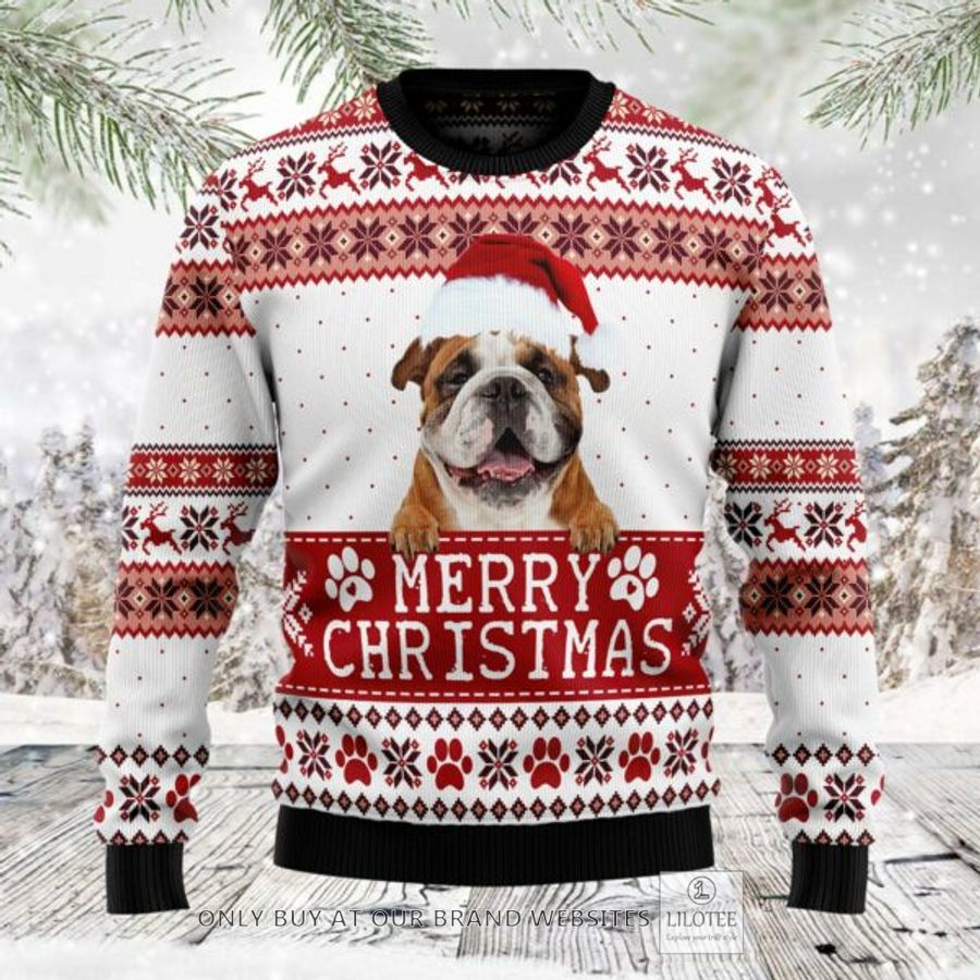 Merry Christmas Bulldog Ugly Christmas Sweatshirt 6