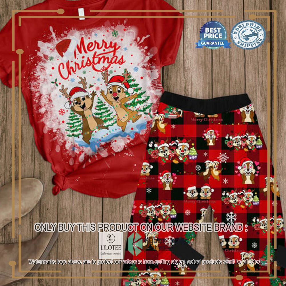 Merry Christmas Chip and Dale red Pajamas Set - LIMITED EDITION 5