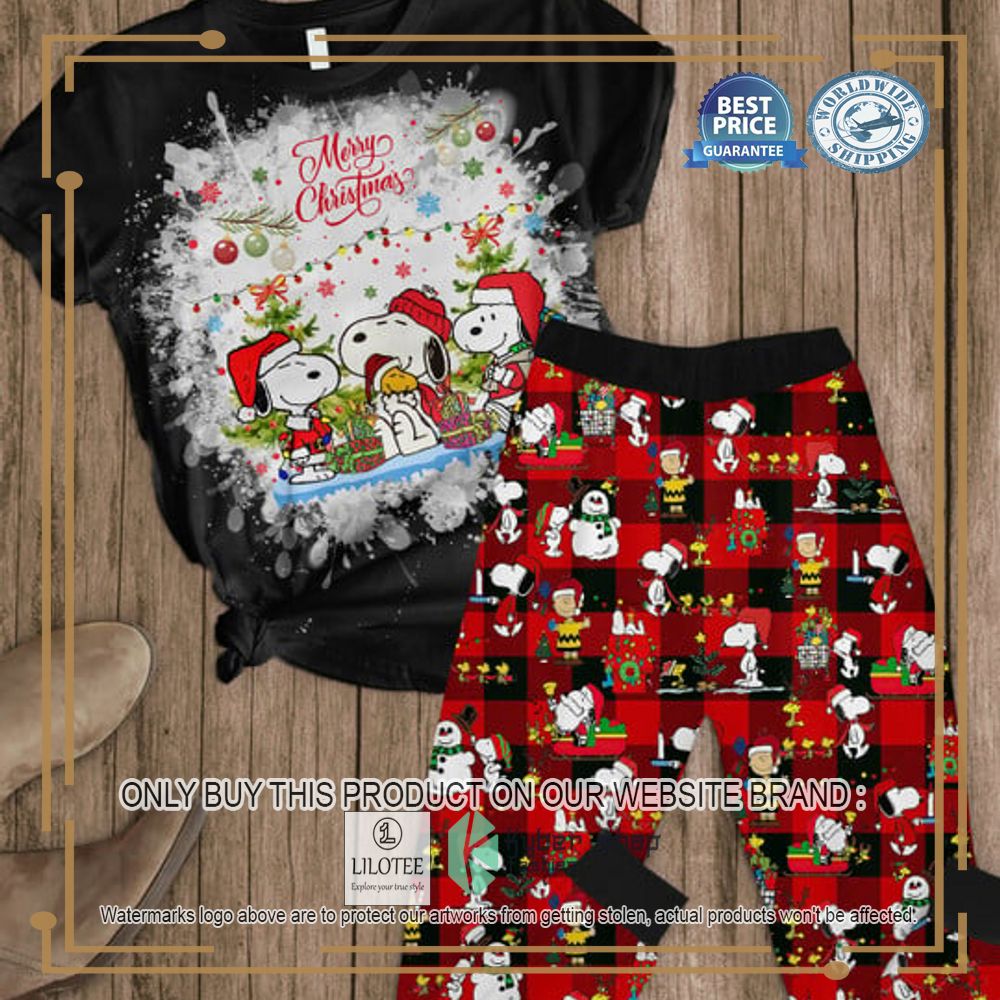 Merry Christmas Snoopy black Pajamas Set - LIMITED EDITION 6