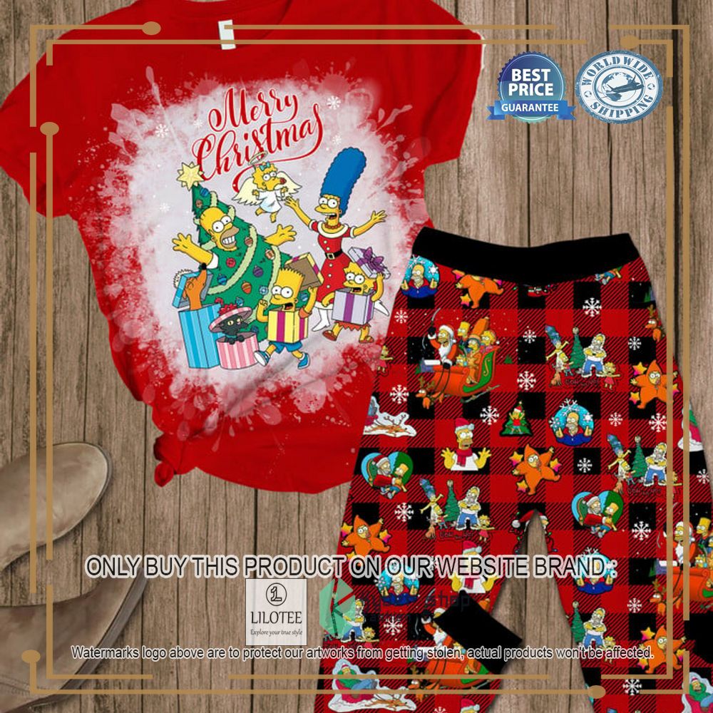 Merry Christmas The Simpsons red Pajamas Set - LIMITED EDITION 5