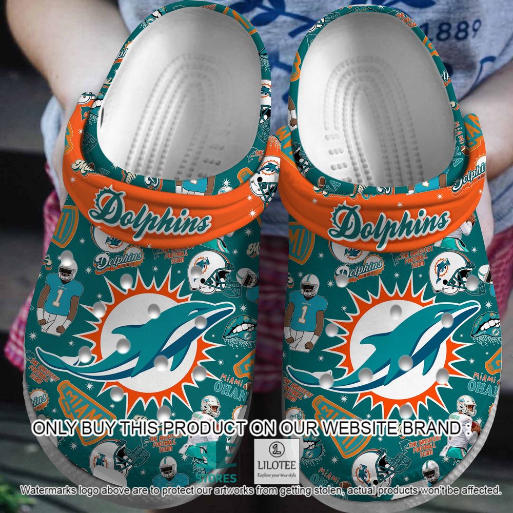 Miami Dolphins Pattern Crocs Crocband Shoes - LIMITED EDITION 6