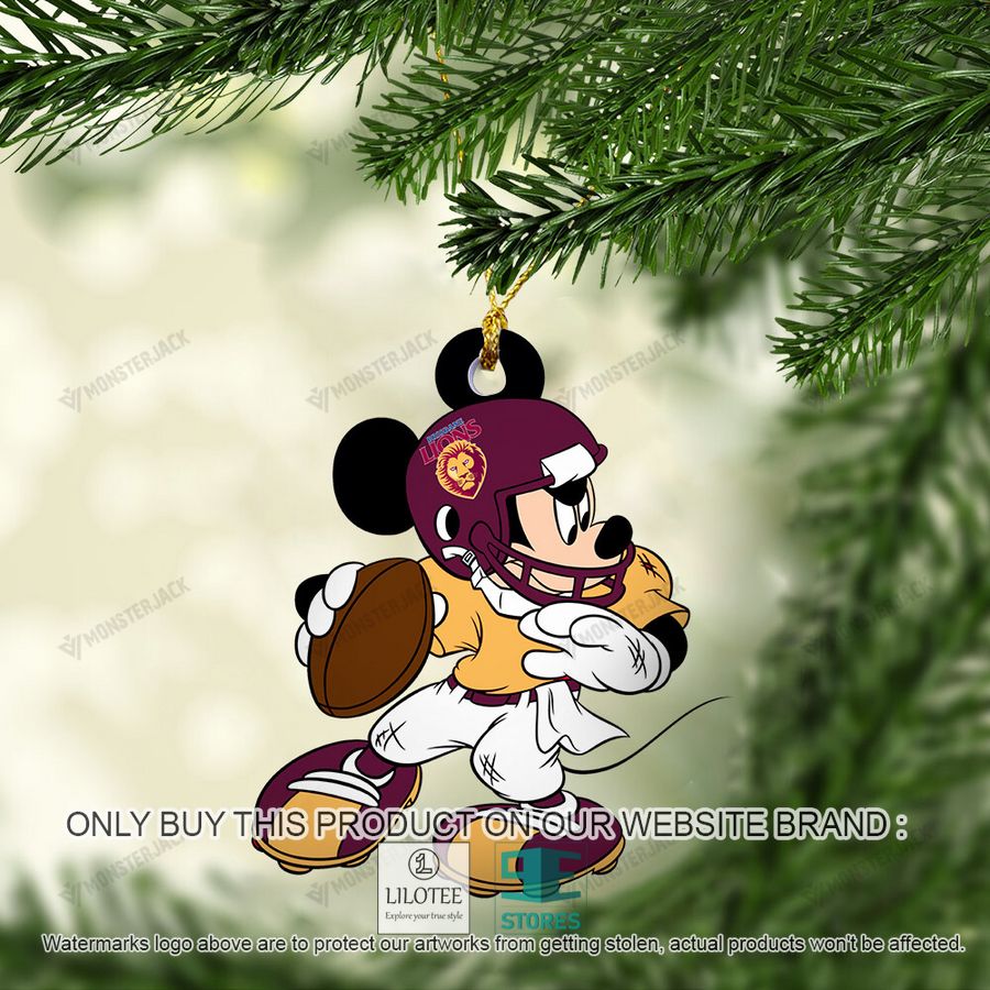 Mickey Mouse AFL Brisbane Lions Christmas Ornament - LIMITED EDITION 4