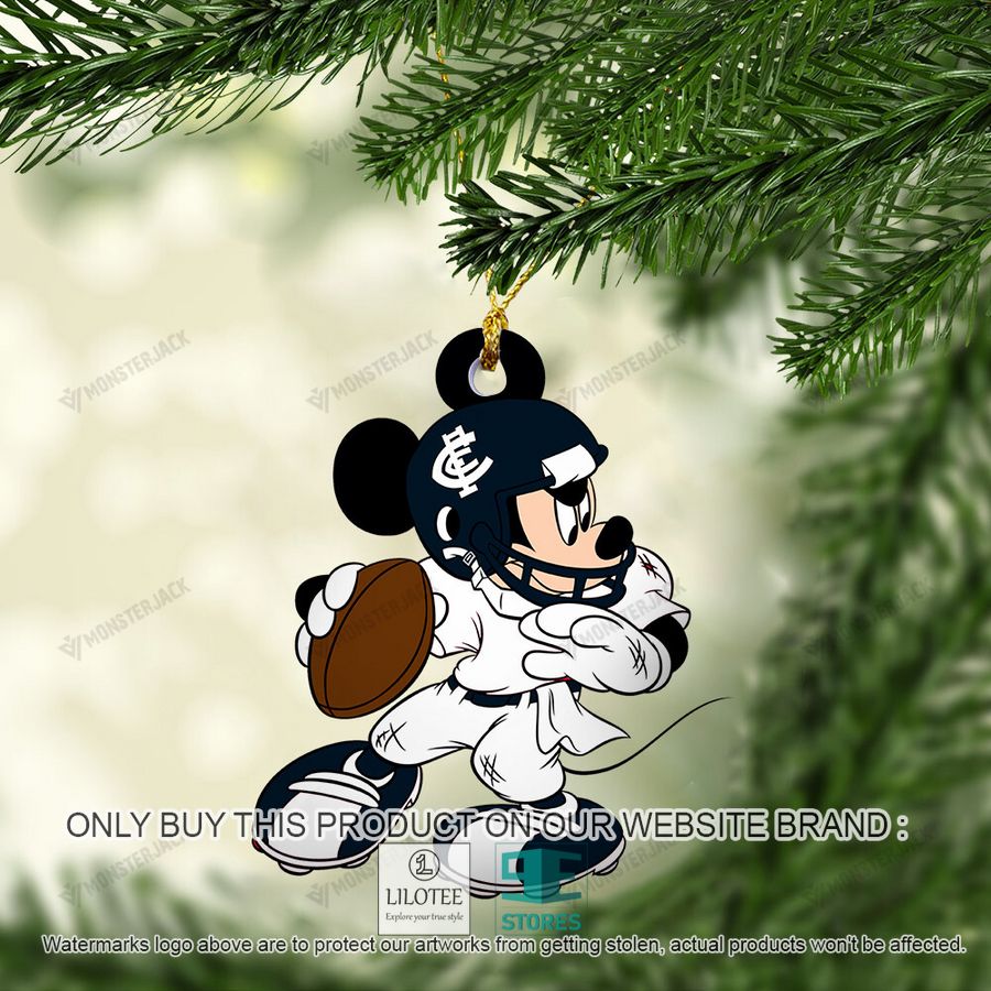 Mickey Mouse AFL Carlton Football Club Christmas Ornament - LIMITED EDITION 4