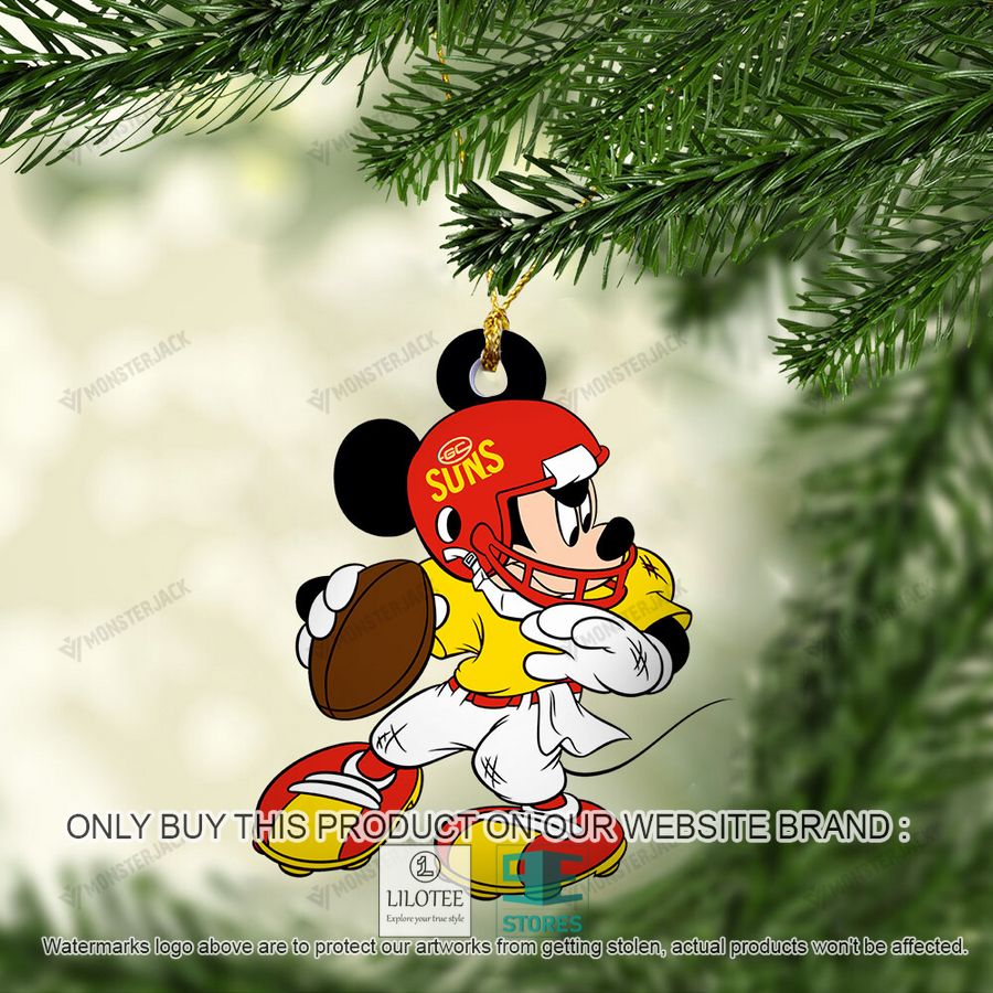 Mickey Mouse AFL Gold Coast Football Club Christmas Ornament - LIMITED EDITION 4