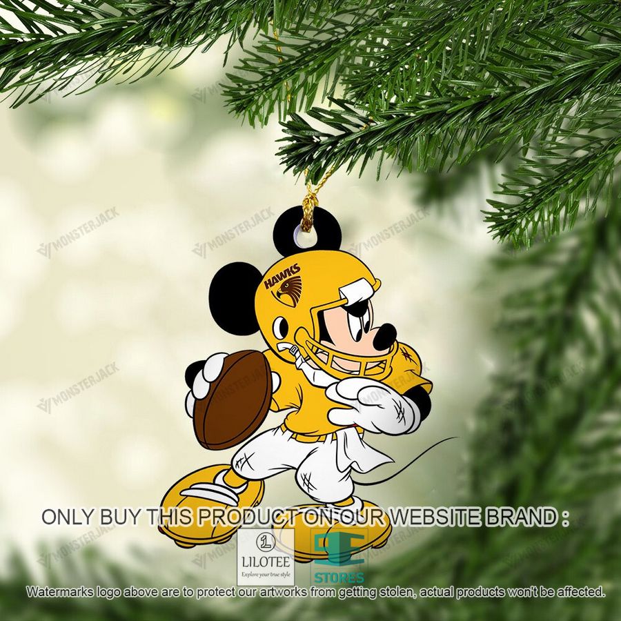 Mickey Mouse AFL Hawthorn Football Club Christmas Ornament - LIMITED EDITION 4