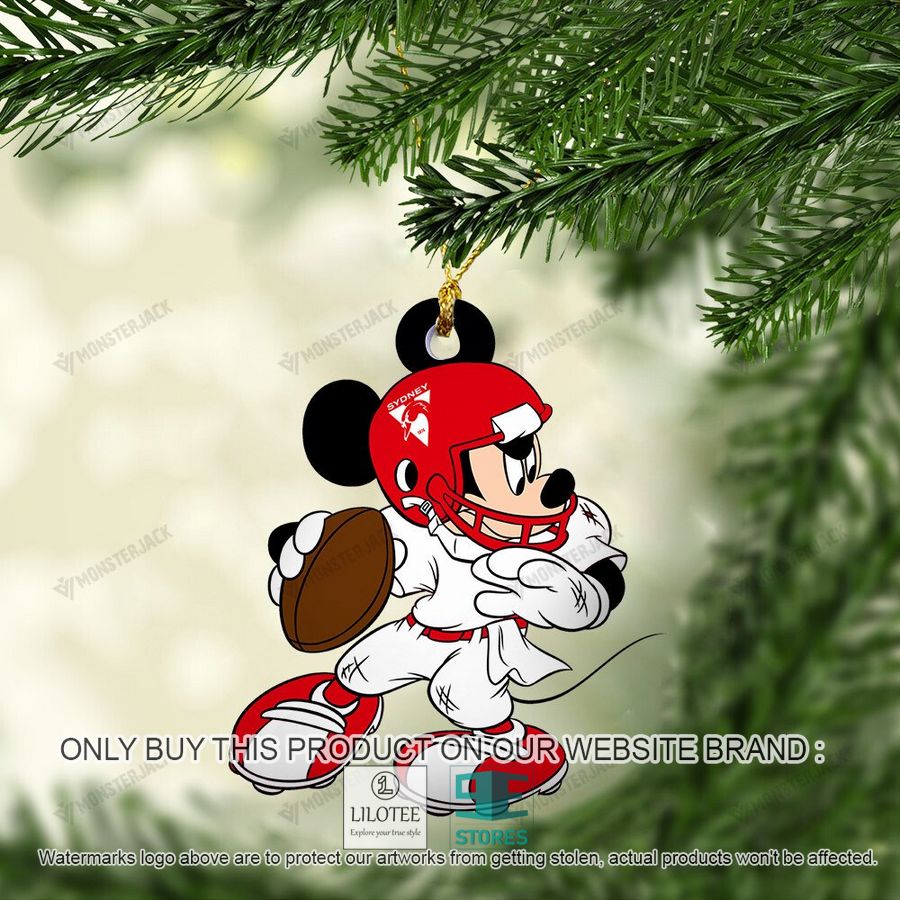 Mickey Mouse AFL Sydney Swans Christmas Ornament - LIMITED EDITION 5