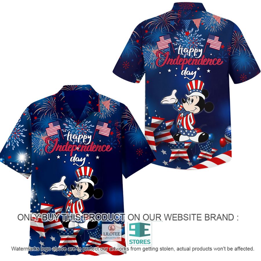 Mickey Mouse Happy Independence Day Clown US Flag Hawaiian Shirt 7