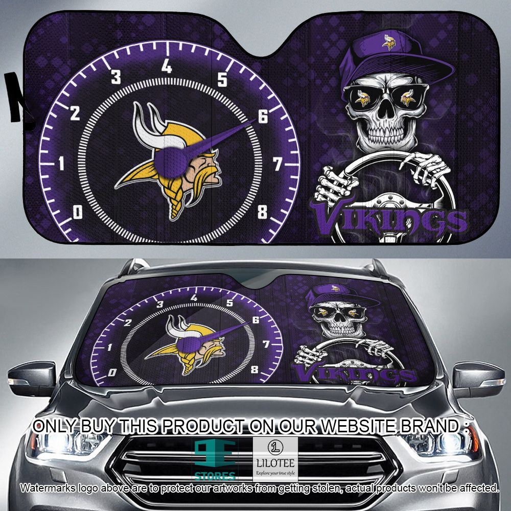 Minnesota Vikings Skull Cap Car Sunshade - LIMITED EDITION 8