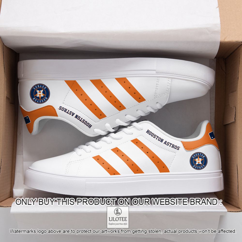 MLB Houston Astros White Orange Stan Smith Low Top Shoes - LIMITED EDITION 7