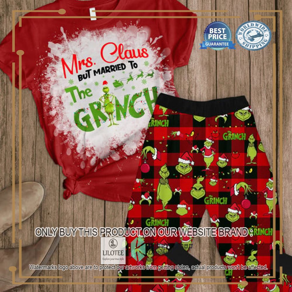 Mrs Claus But Married To The Grinch red Pajamas Set - LIMITED EDITION 7