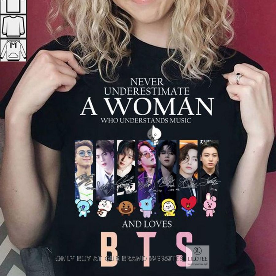 Never underestimate a woman who understands music and loves BTS 2D Shirt, Hoodie 9