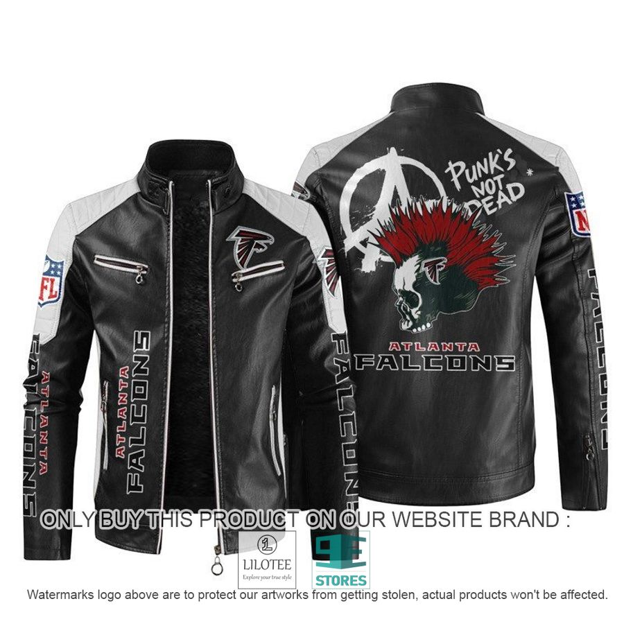 NFL Atlanta Falcons Punk's Not Dead Skull Block Leather Jacket - LIMITED EDITION 10