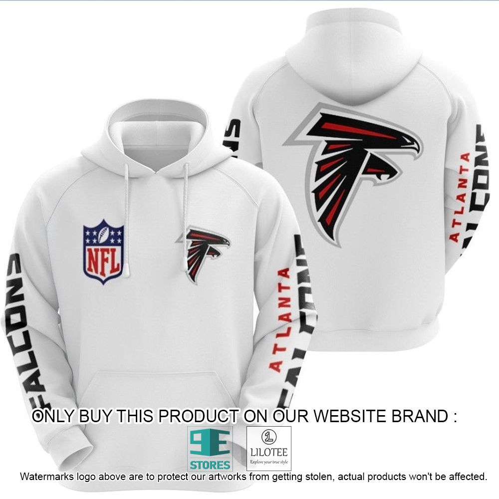 NFL Atlanta Falcons White 3D Hoodie - LIMITED EDITION 11