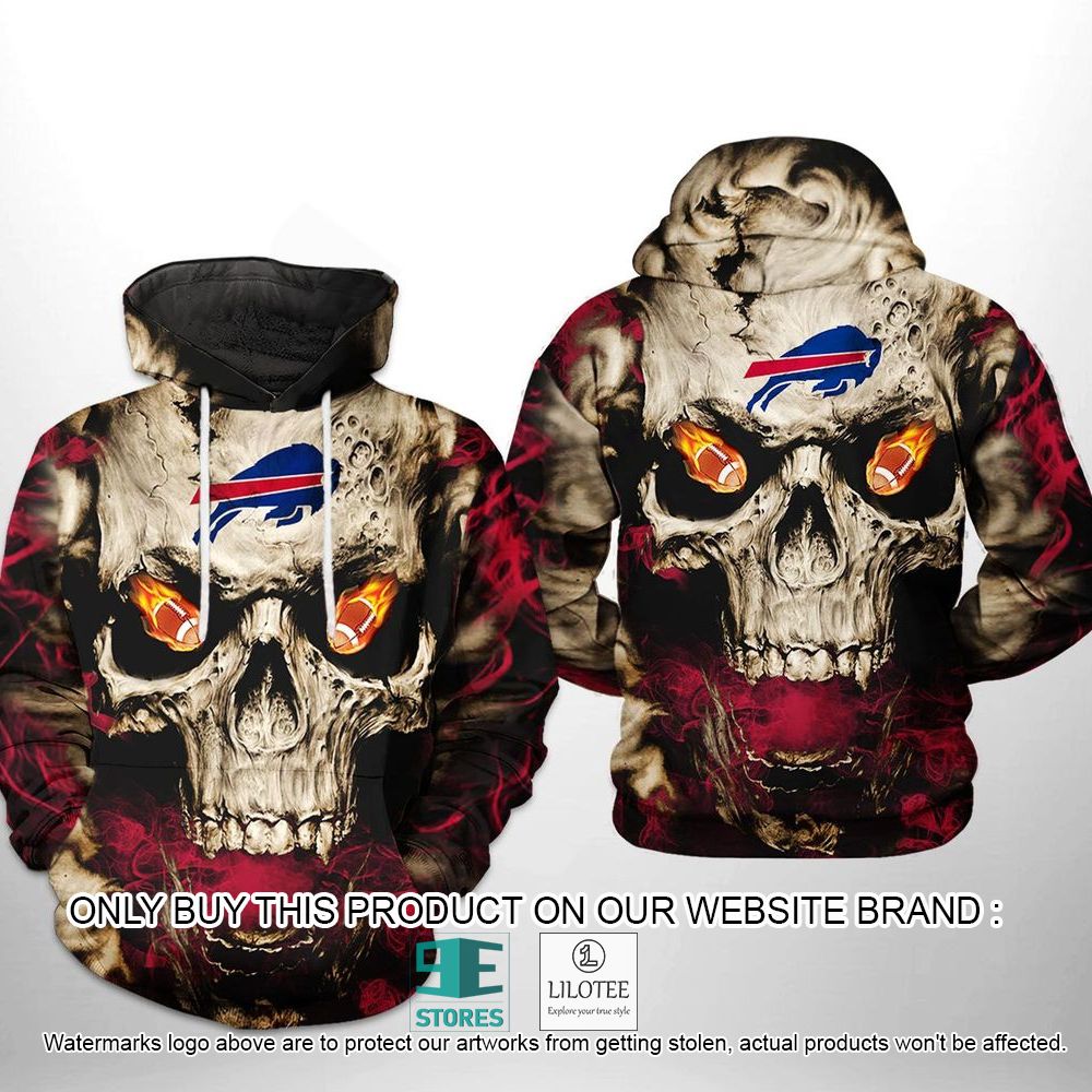 NFL Buffalo Bills Skull Red Brown 3D Hoodie - LIMITED EDITION 10