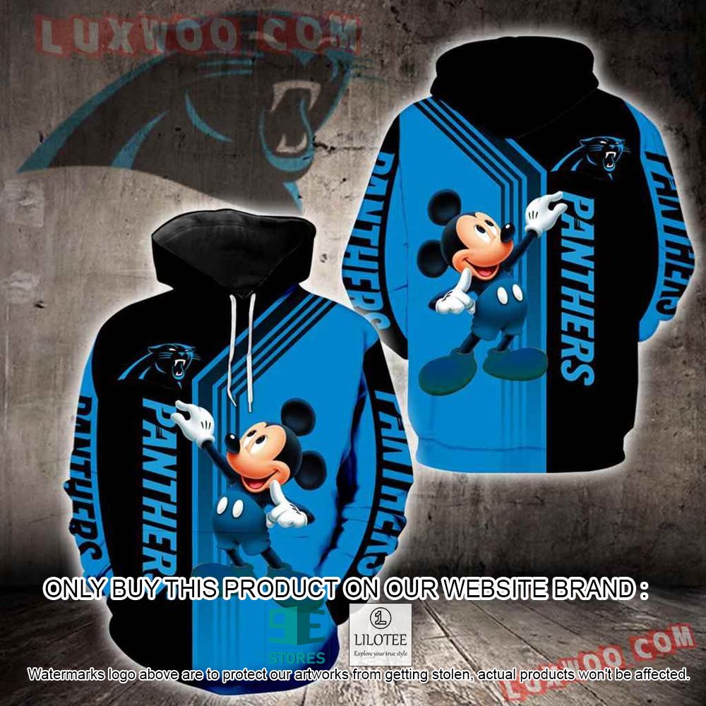 NFL Carolina Panthers Mickey Mouse Blue Black 3D Hoodie - LIMITED EDITION 11