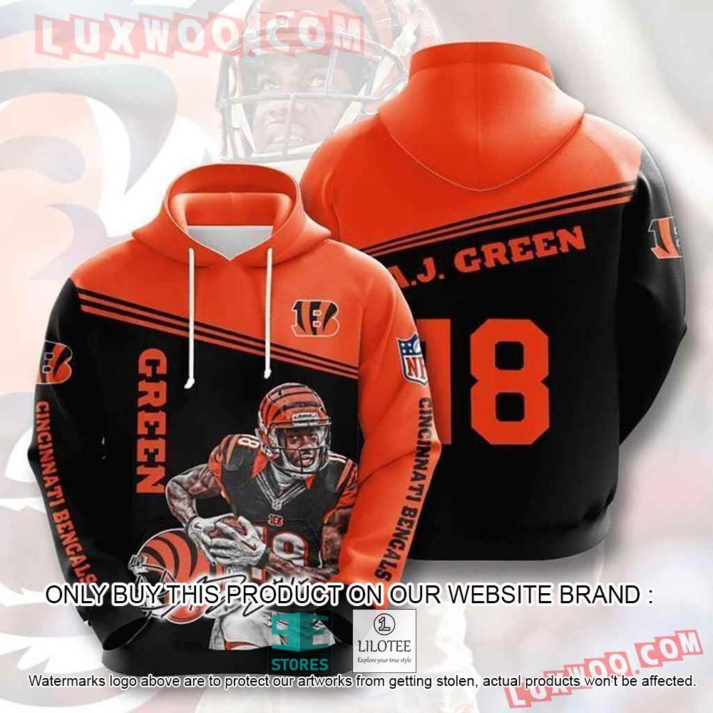 NFL Cincinnati Bengals A. J. Green 18 3D Hoodie - LIMITED EDITION 10