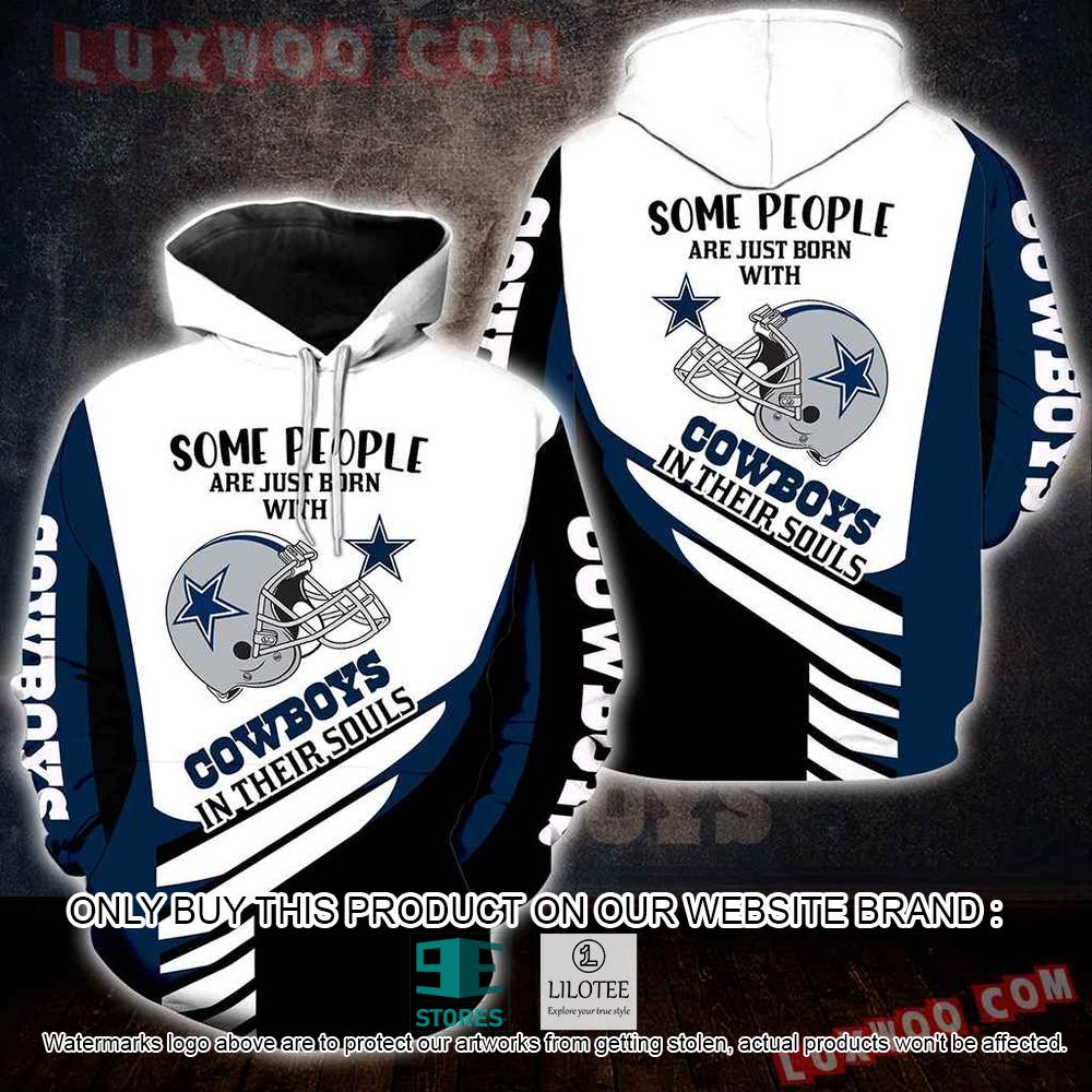 NFL Dallas Cowboys Some People Are Just Born With Cowboys 3D Hoodie - LIMITED EDITION 11