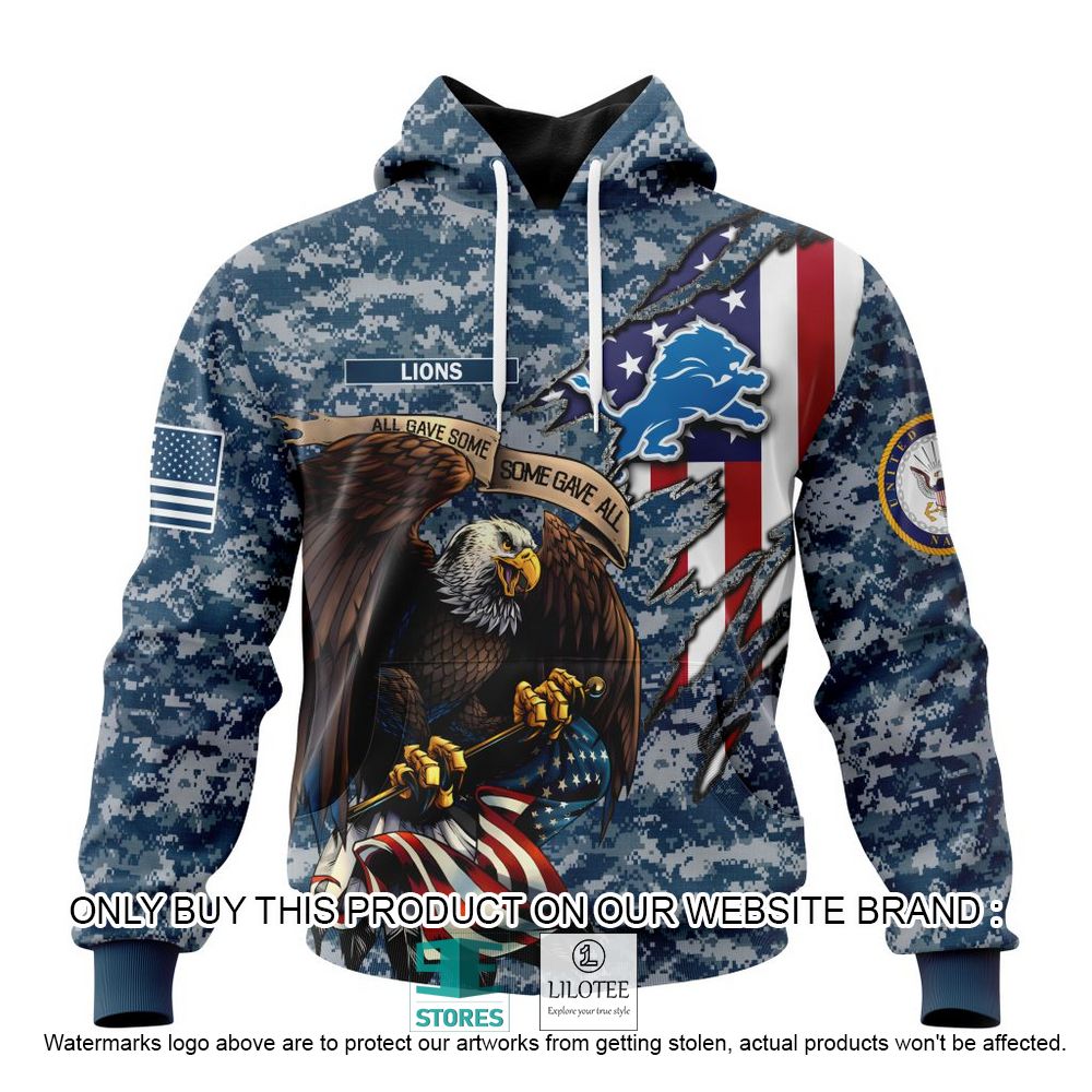 NFL Detroit Lions Eagle American Navy Flag Personalized 3D Hoodie, Shirt - LIMITED EDITION 18