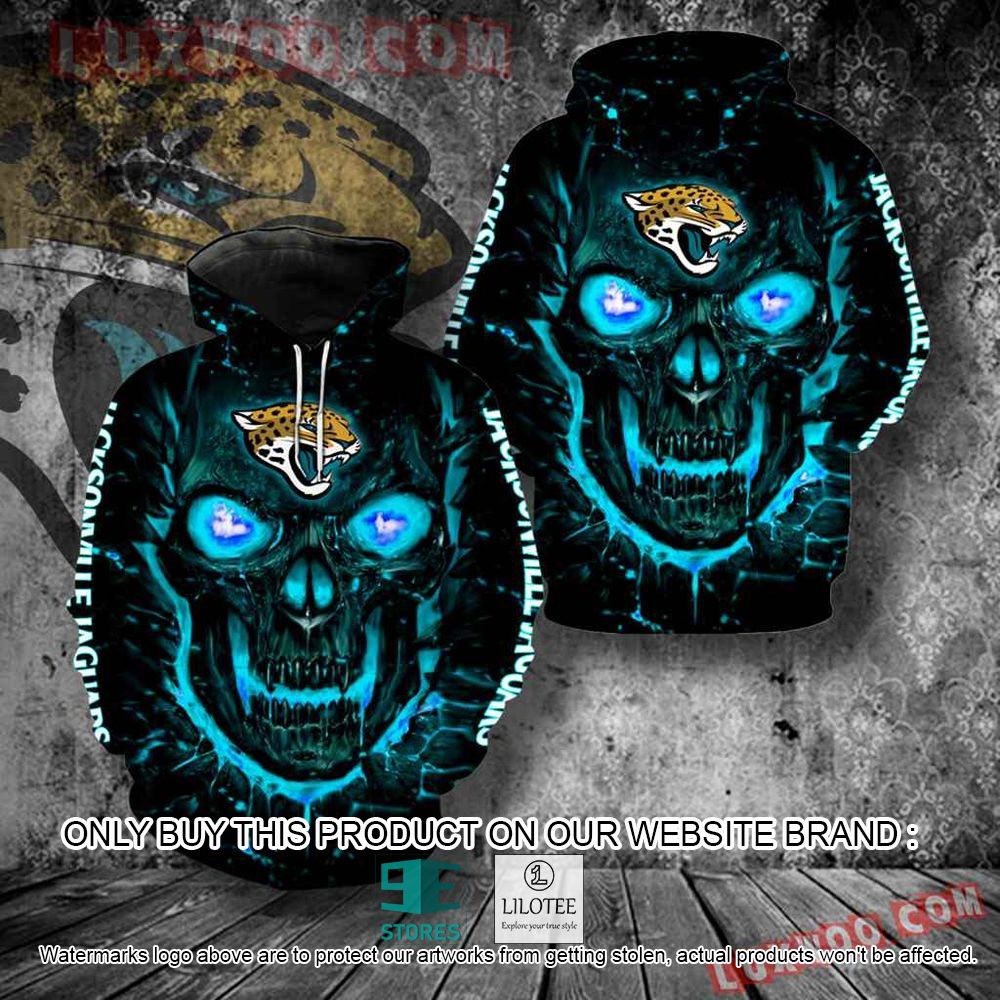 NFL Jacksonville Jaguars Blue Skull 3D Hoodie - LIMITED EDITION 11