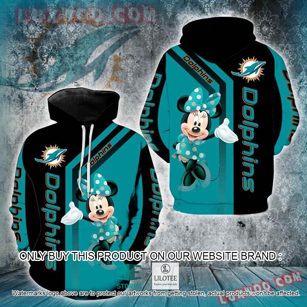 NFL Miami Dolphins Minnie Mouse Blue Black 3D Hoodie - LIMITED EDITION 10