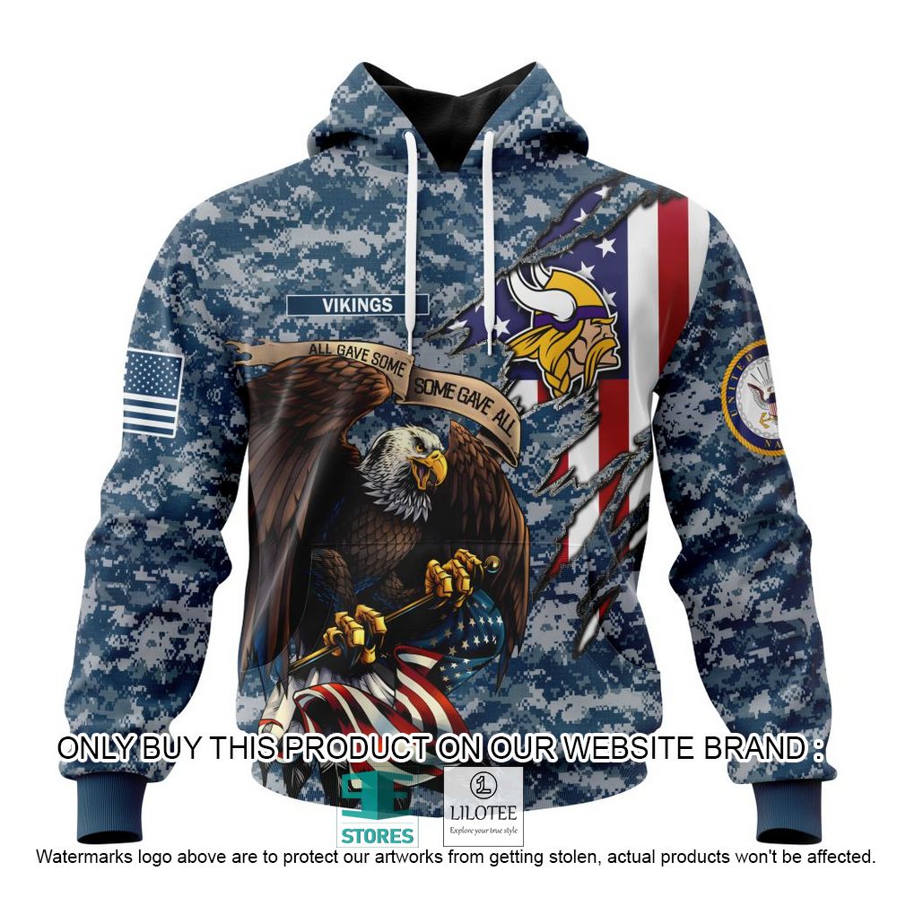 NFL Minnesota Vikings Eagle American Navy Flag Personalized 3D Hoodie, Shirt - LIMITED EDITION 18
