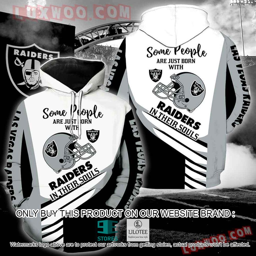 NFL Oakland Raiders Some People Are Just Born With Raiders 3D Hoodie - LIMITED EDITION 10