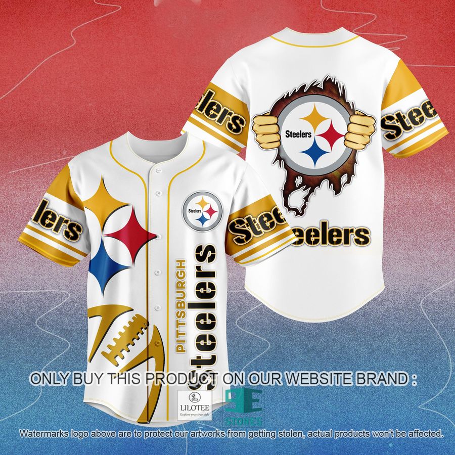 NFL Pittsburgh Steelers White Baseball Jersey 2