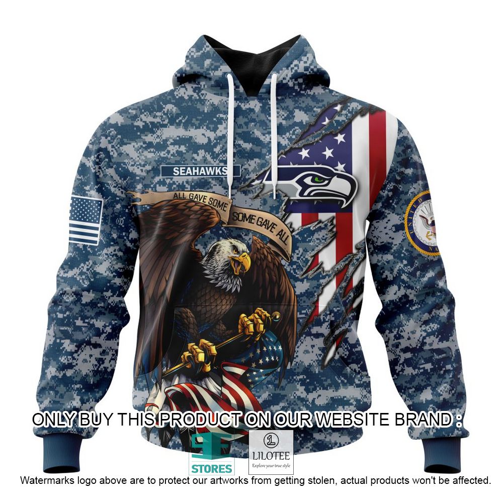 NFL Seattle Seahawks Eagle American Navy Flag Personalized 3D Hoodie, Shirt - LIMITED EDITION 19