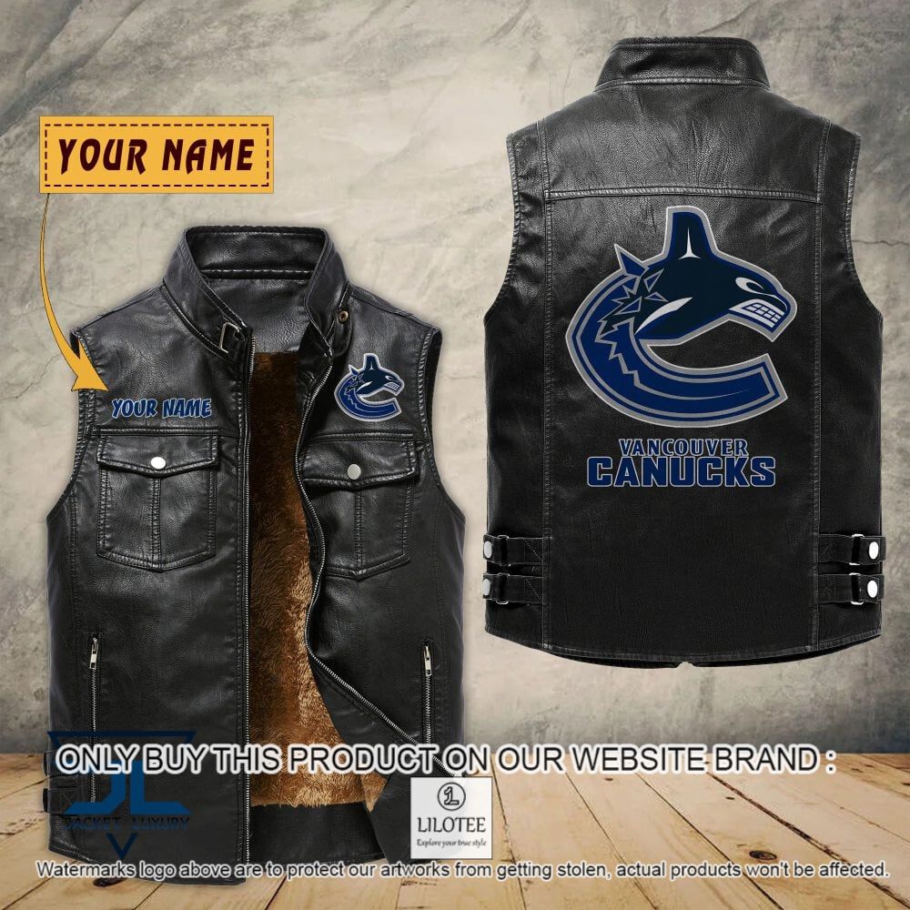 NHL Vancouver Canucks Custom Name Sleeveless Velet Vest Jacket - LIMITED EDITION 6