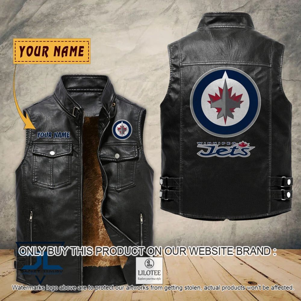 NHL Winnipeg Jets Custom Name Sleeveless Velet Vest Jacket - LIMITED EDITION 6