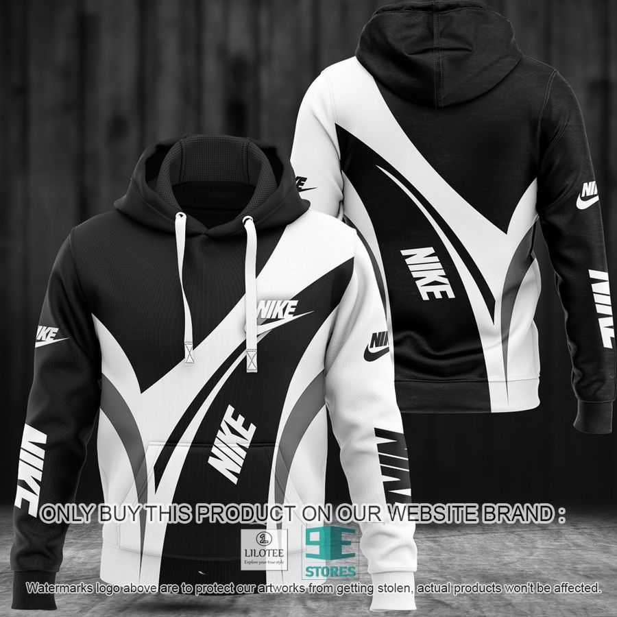 Nike black and white simple color 3D All Over Print Hoodie 8