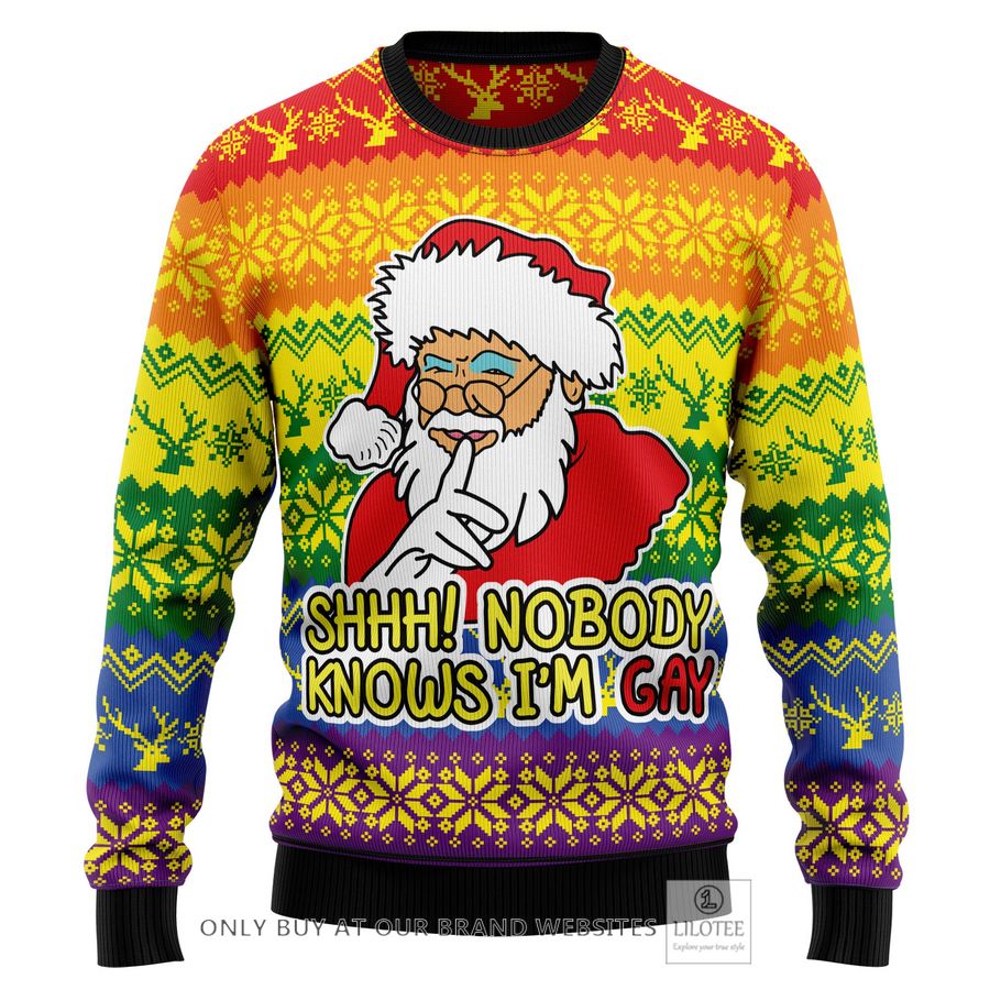 Nobody Knows Im Gay Ugly Christmas Sweater - LIMITED EDITION 25
